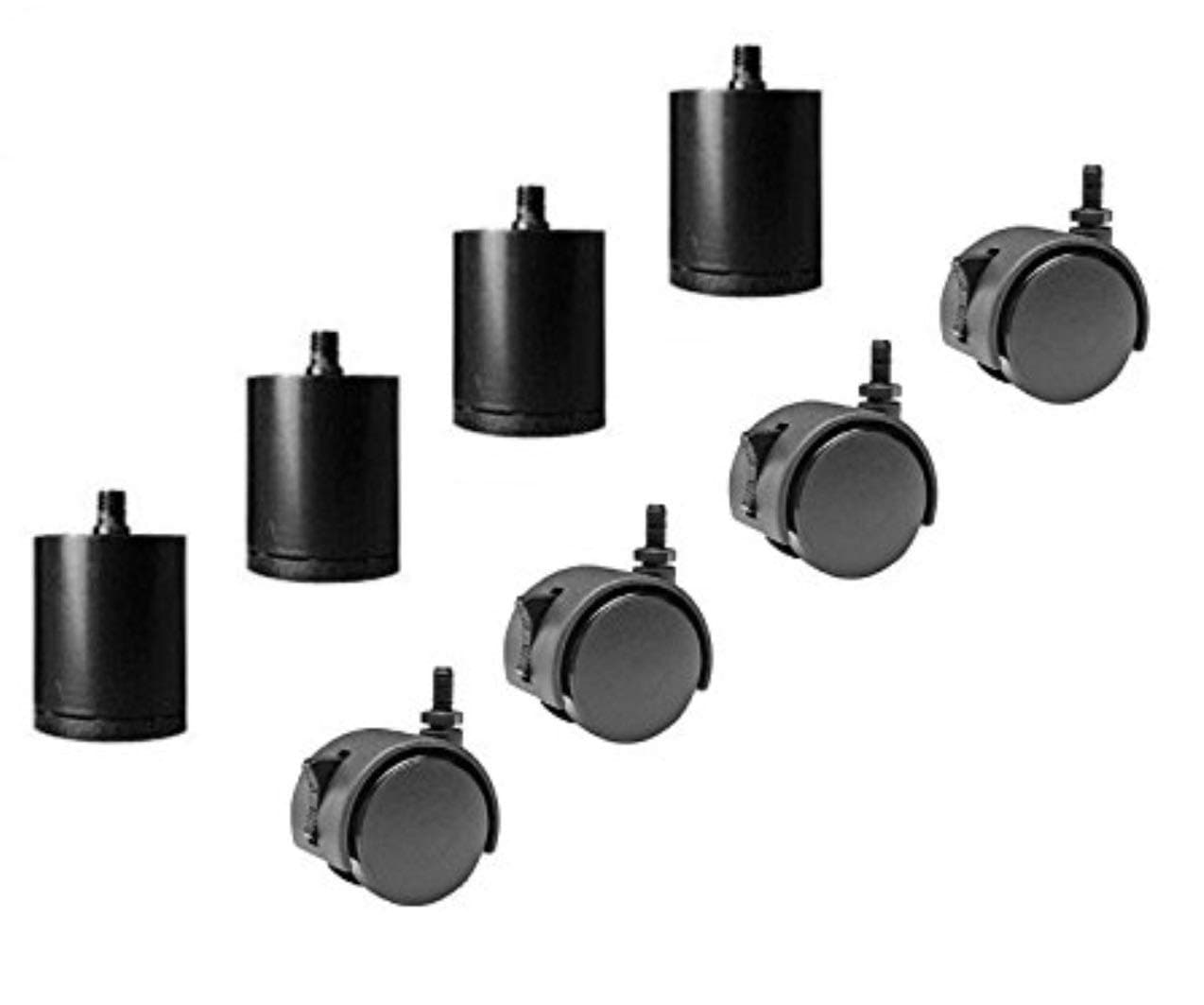 4-3/4" Adjustable Base Legs with Casters Leggett & Platt M8 Thread - Set of 4