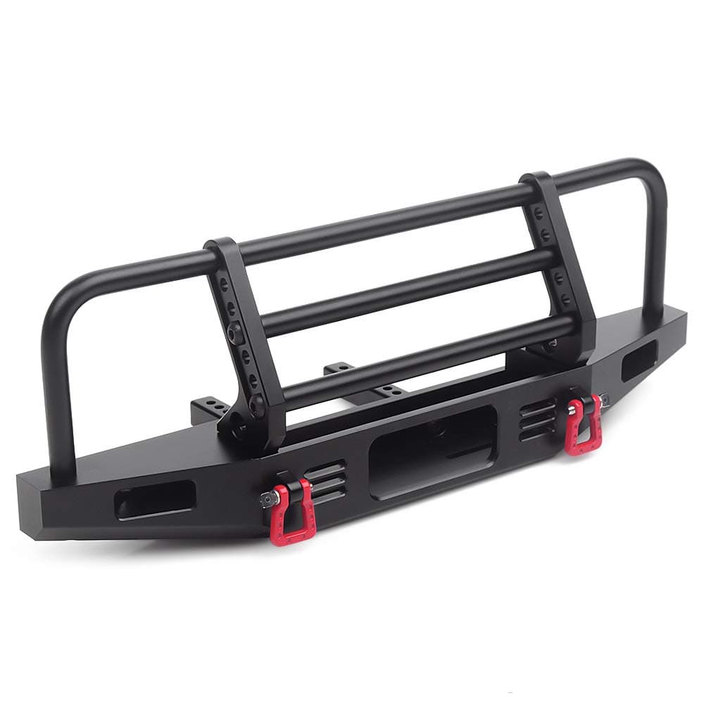 Adjustable Front Bumper with Led Light for TRX4 Axial SCX10 SCX10 II 90046 90047 RC Car Upgrade Part(Black)
