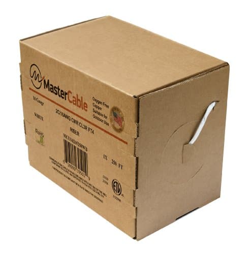 MasterCable - CL3 Rated 2-Conductor Pure Copper Cable USA Made (16 Gauge, 250 FT)