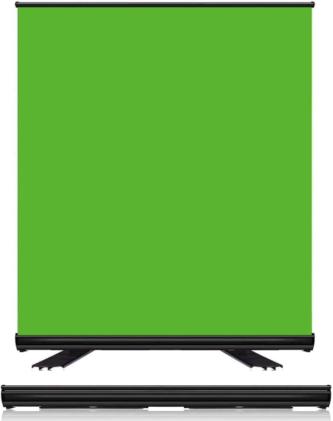 Collapsible Green Screen Backdrop 5 ft.(W) x 6.6 ft.(H) Retractable Green Chroma Key Green Screen Backdrop, Pull Up Wrinkle-Resistant Greenscreen Background Solid Safety Aluminium Base
