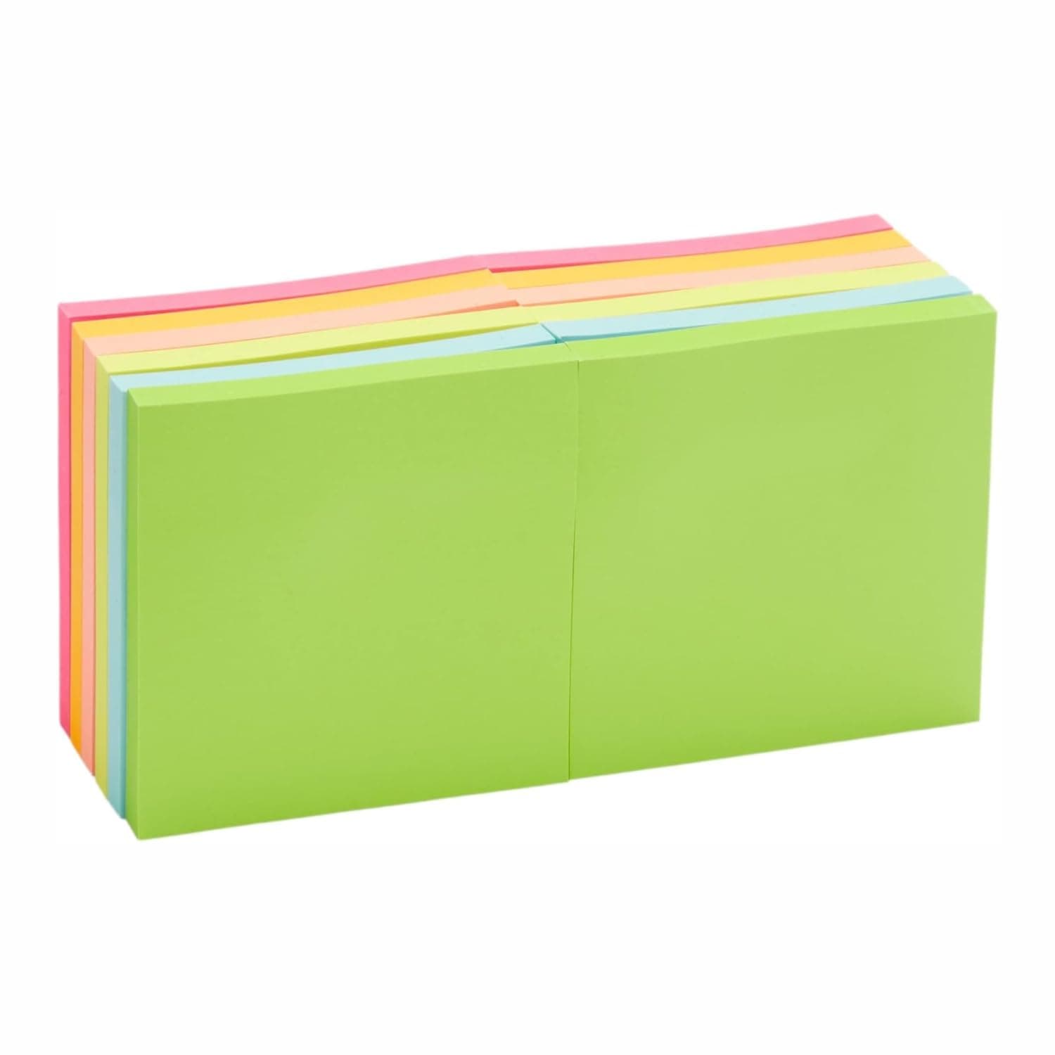 Amazon Basics 3x3 Inch Square Sticky Notes, Pack of 12 (600 Sheets), Multicolor, Reusable Adhesive, Ideal for Office, School, Home