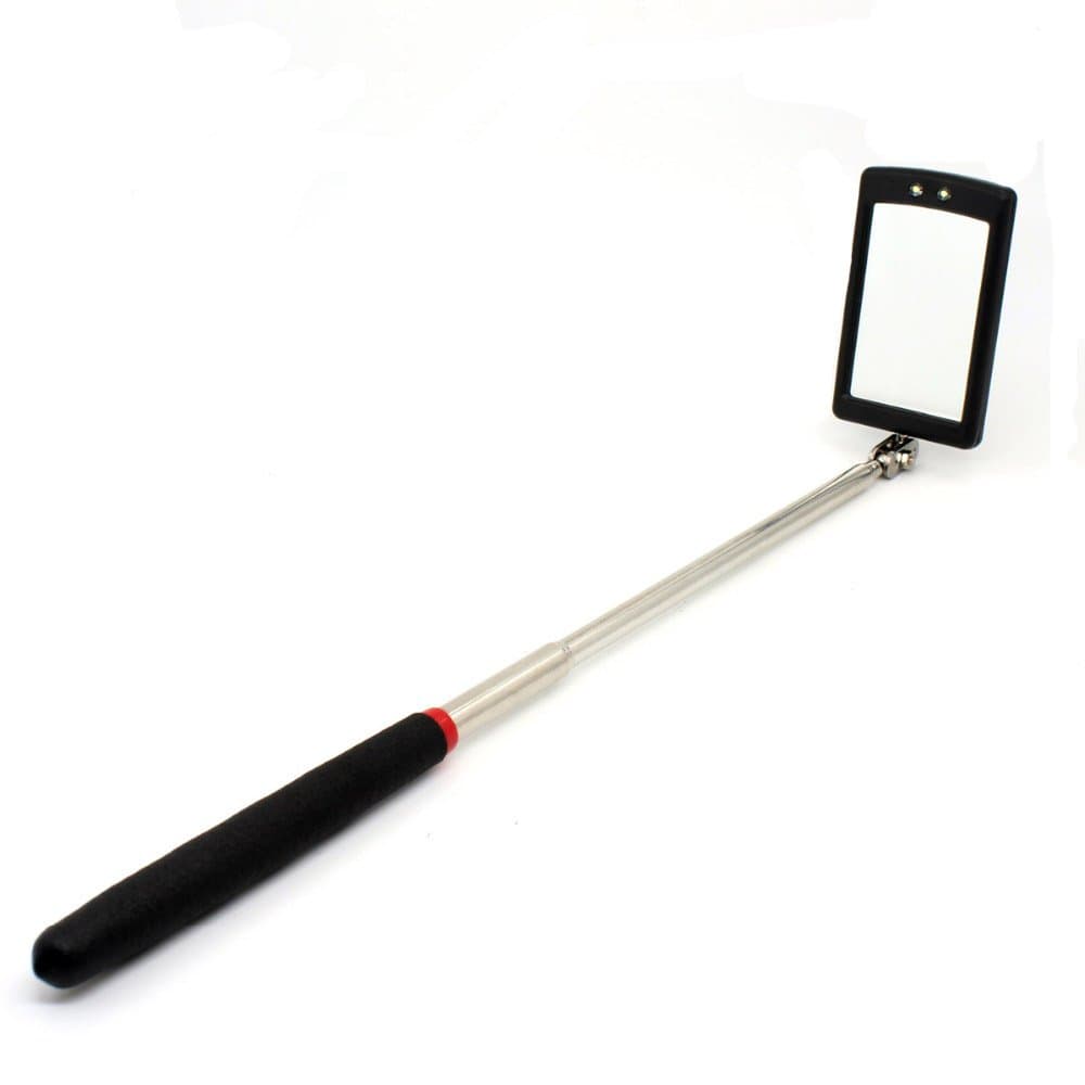 HARDK - Telescoping LED Lighted Flexible Inspection Mirror Cool lighted 360 S...