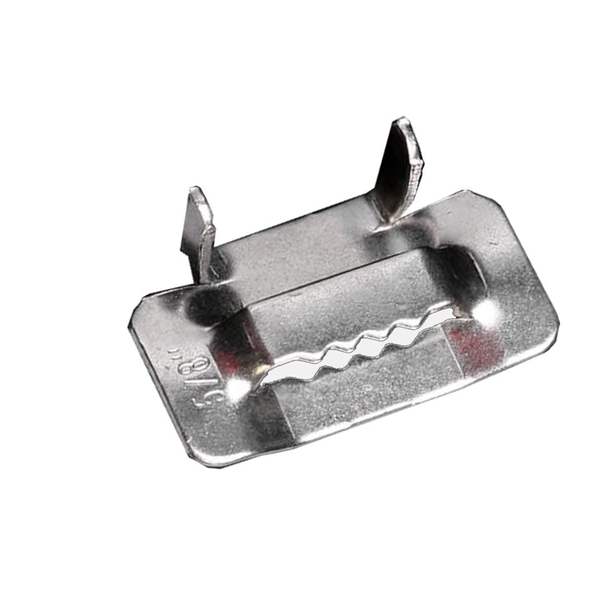 100pcs 3/4" Width Ear-Lokt Buckles Pipe Clamp Wing Seal for Banding Strapping, 304 Stainless Steel