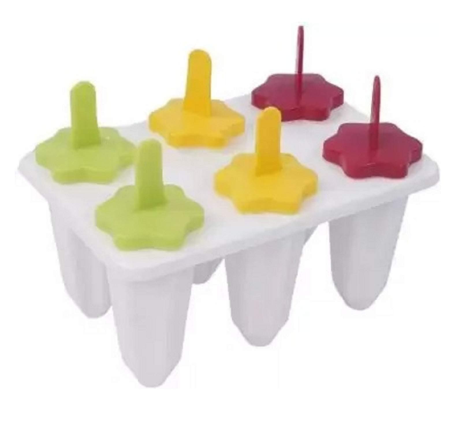 pass pass Plastic Ice Cream Candy Kulfi Maker Set 6 Mould ice Stick Trays