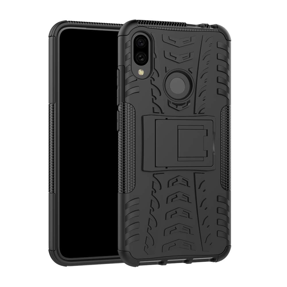 Cmid Xiaomi Redmi Note 7/Xiaomi Redmi Note 7 Pro Case, High Impact Rugged [Heavy Duty] Dual Layer [Kickstand] Hard PC & Silicone Rubber Armor Protective Case Cover for Xiaomi Redmi Note 7 (Black)