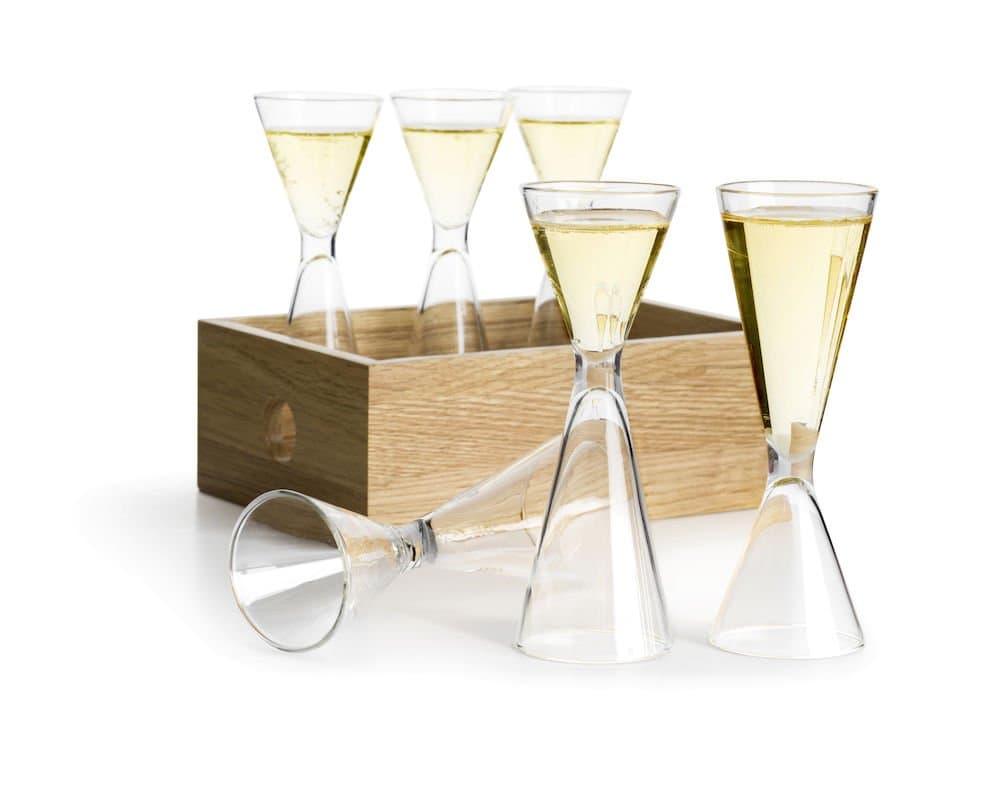 SagaformReversible Shot Glass Set, Clear/Brown