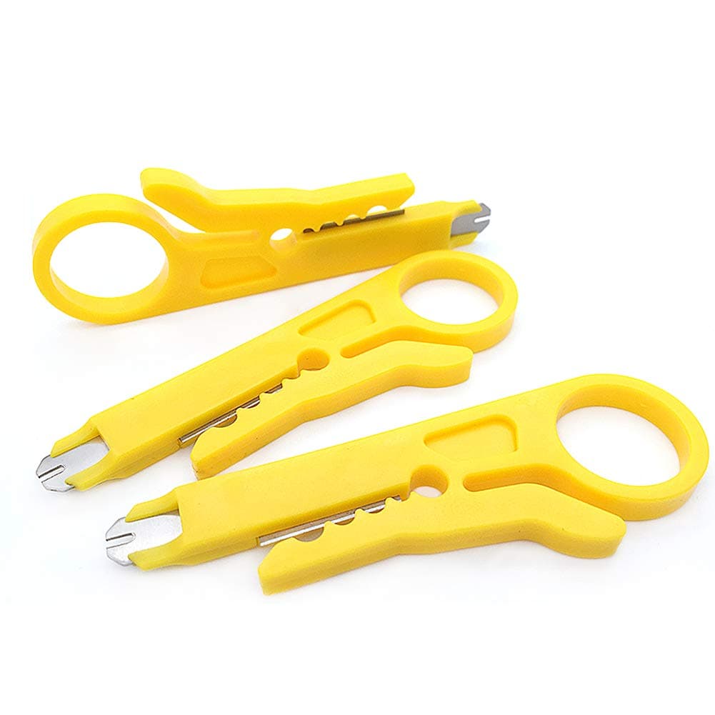 3 Pack Mini Wire Stripper Crimper Pliers Crimping Tool Cable Stripping Wire Cutter Punch Down Cutter for RJ45 Cat5 Network Wire Cable,Data Telephone cable,Computer UTP Cable…