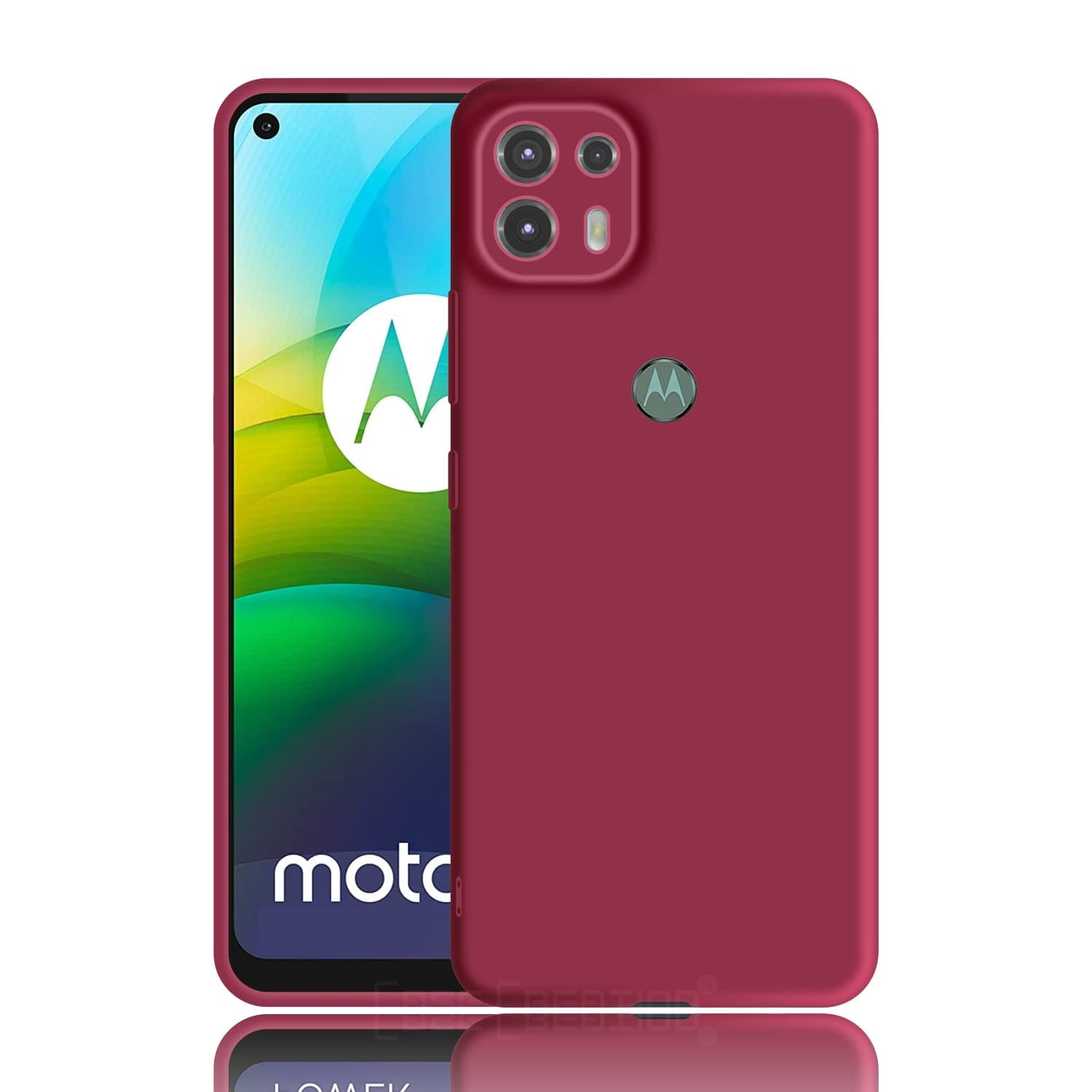 Case Creation Brand Products - Shockproof Protective Soft Back Case Cover for Moto Edge 20 Fusion (Color :- Red) [Velvet Inside Helps Back Panel Protection]