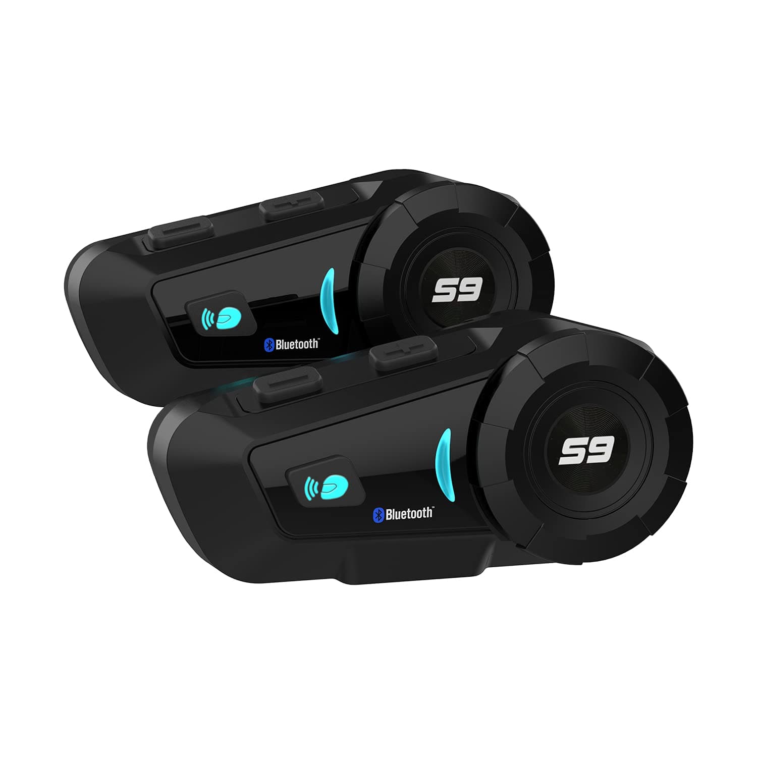 SCSETC S-9 Motorcycle Helmet Bluetooth Headset 2000m 6 Riders Intercoms, Bluetooth Motorcycle Headset with CVC Noise Cancellation, Helmet Bluetooth Headset with Handsfree/Voice Control/HD Music/2 Pack