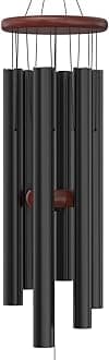 Nalulu Wind Chimes - Chimey Black 35" Large Wind Chimes for Outside, Outdoor Modern Metal Windchimes, Hand Tuned with Calming Deep Low Tones, Ideal Gift, Home Décor for Your Garden, Yard & Patio