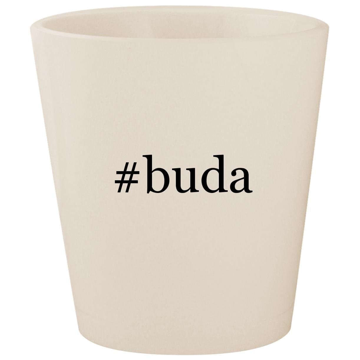 #buda - White Hashtag Ceramic 1.5oz Shot Glass