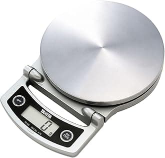 KD-400 Digital Kitchen Scales 5kg – Stainless Steel Kitchen Weighing Scales, Compact Foldable Food Weighing Scales for Cooking & Baking, Kitchen Essentials, Silver