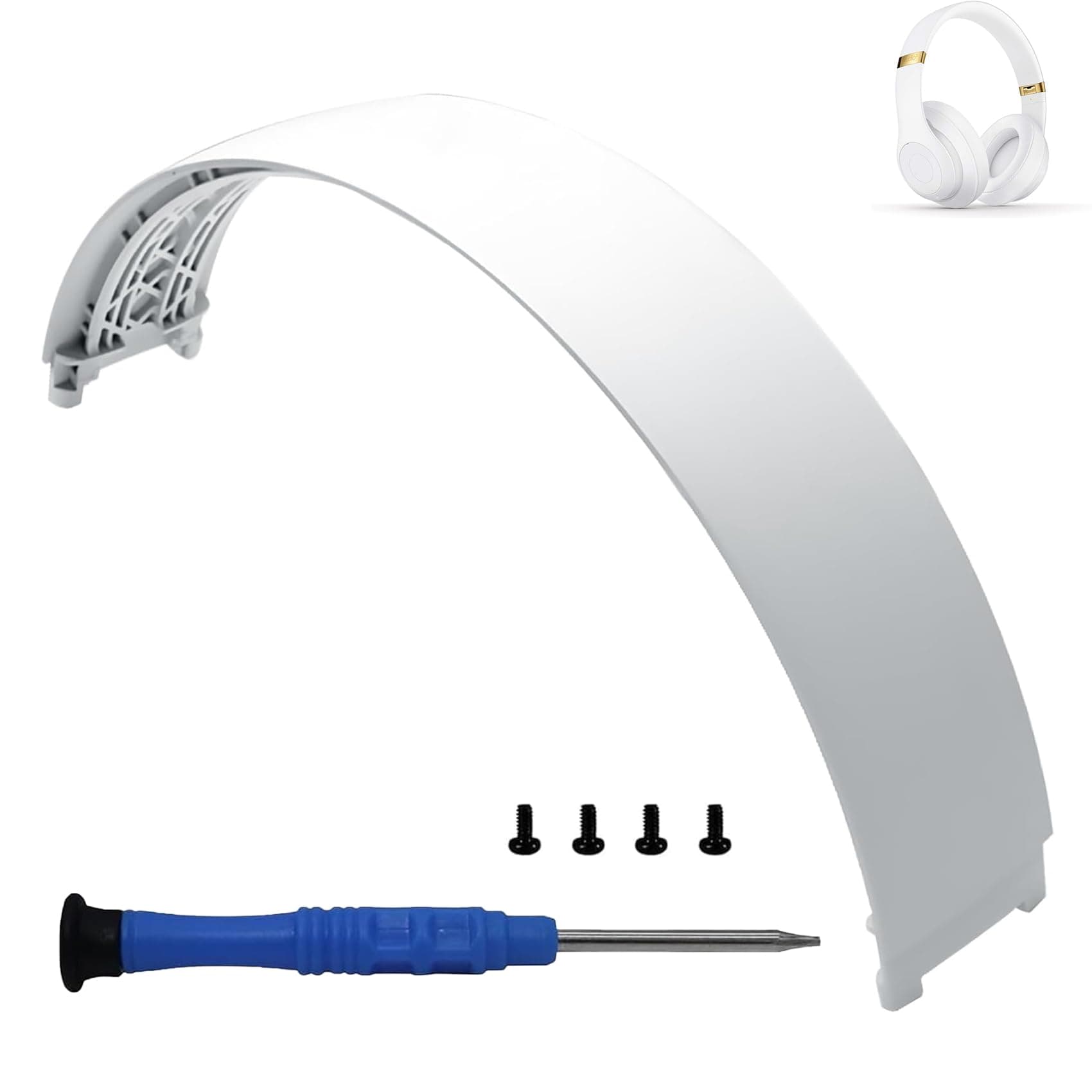 Adhiper Studio 3 Headband Replacement Top Headband Replacement Head Band Parts Accessories Repair Kit Compatible with Studio 3.0 A1914 Wireless Studio 2.0 Wireless Headphones (White)