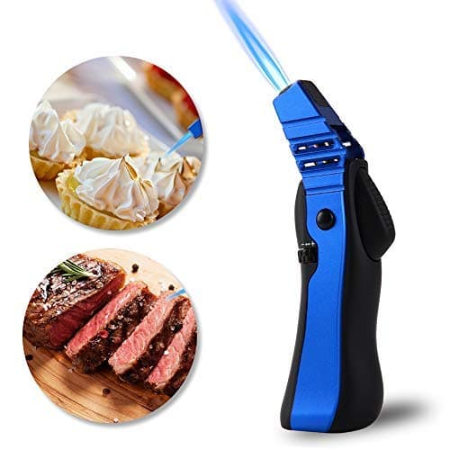 Cooking Torch Kitchen Torch,Culinary Butane Torch for Baking, BBQ,Creme Brulee,DIY & More! Refillable Blow Torch Lighters with Adjustable Flame and Safety Lock(Fuel Not Included)