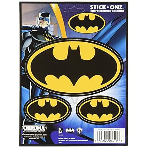 LA Auto Gear Batman Colored Bat Logo Superhero DC Comics Movie Car Truck SUV Vehicle Garage Home Office Wall Decal Sticker - 3pc Stick Onz