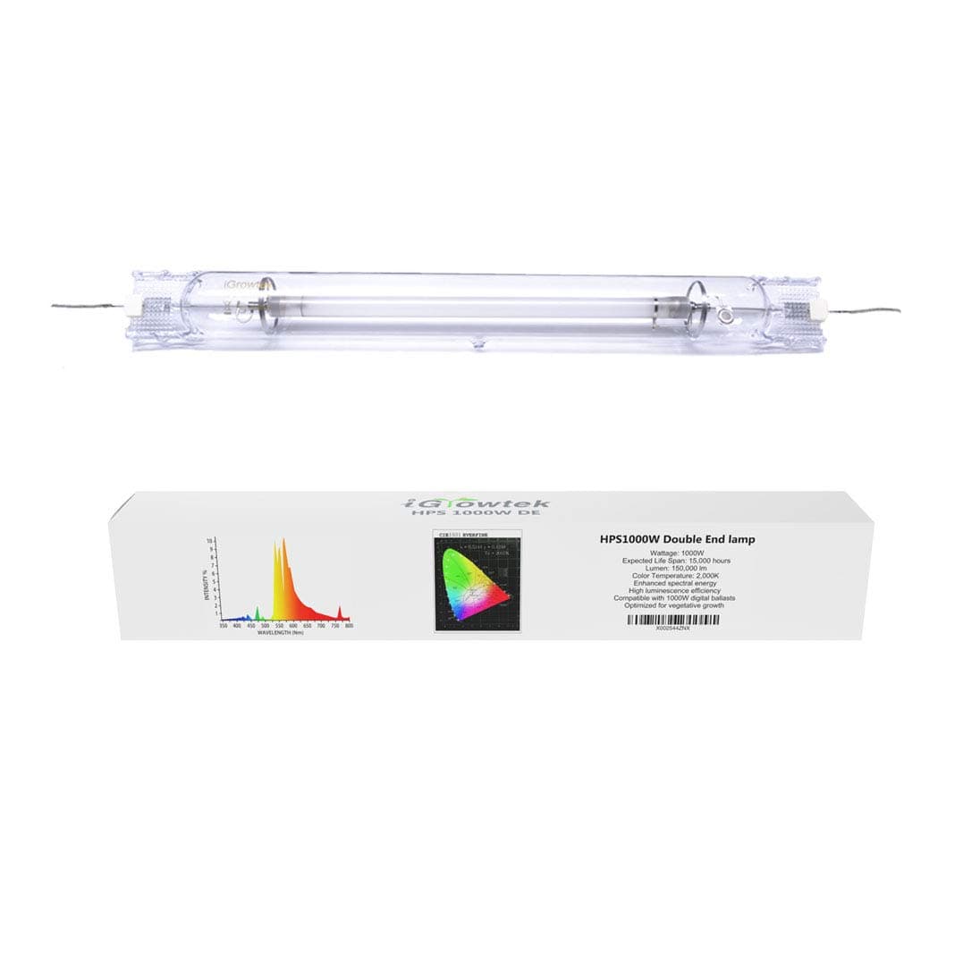 1000W Double Ended HPS Grow Light Bulb,High PAR Enhanced Red and Orange Spectrums CCT 2000K, Ultra Bright 155000 Lumens,1000W High Pressure Sodium Grow Lamp,1000 Watt DE HID Grow Bulb