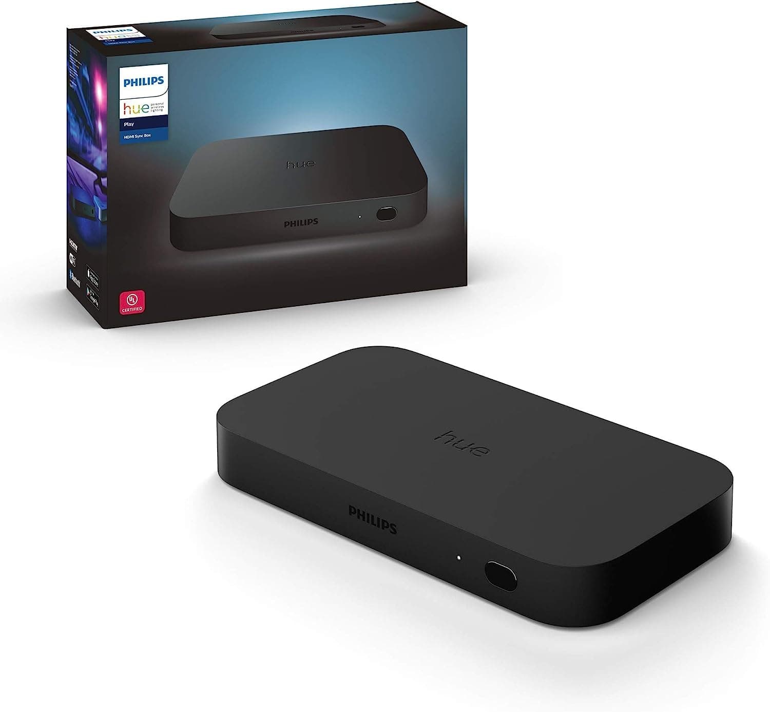 Philips Hue Play HDMI Sync Box, Surround Lighting for TV Entertainment & Gaming Compatible with Alexa