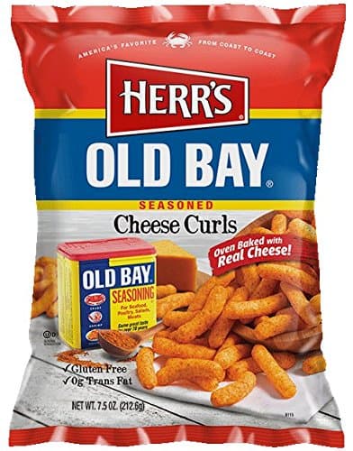 Herr's + Old Bay® Cheese Curls, 7.5 Ounce (Pack of 9 Bags) – Cheesy Curls with a Bold Old Bay Kick – A Unique Flavor for Seafood Lovers and Snack Fans
