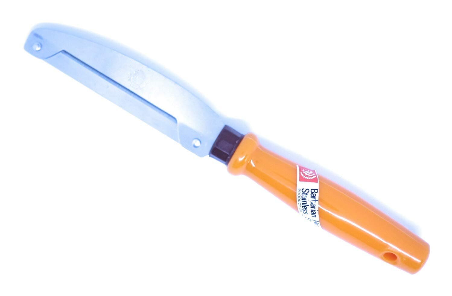 Thai Mango Peeler, Stainless Steel Blade, Orange Plastic Handle