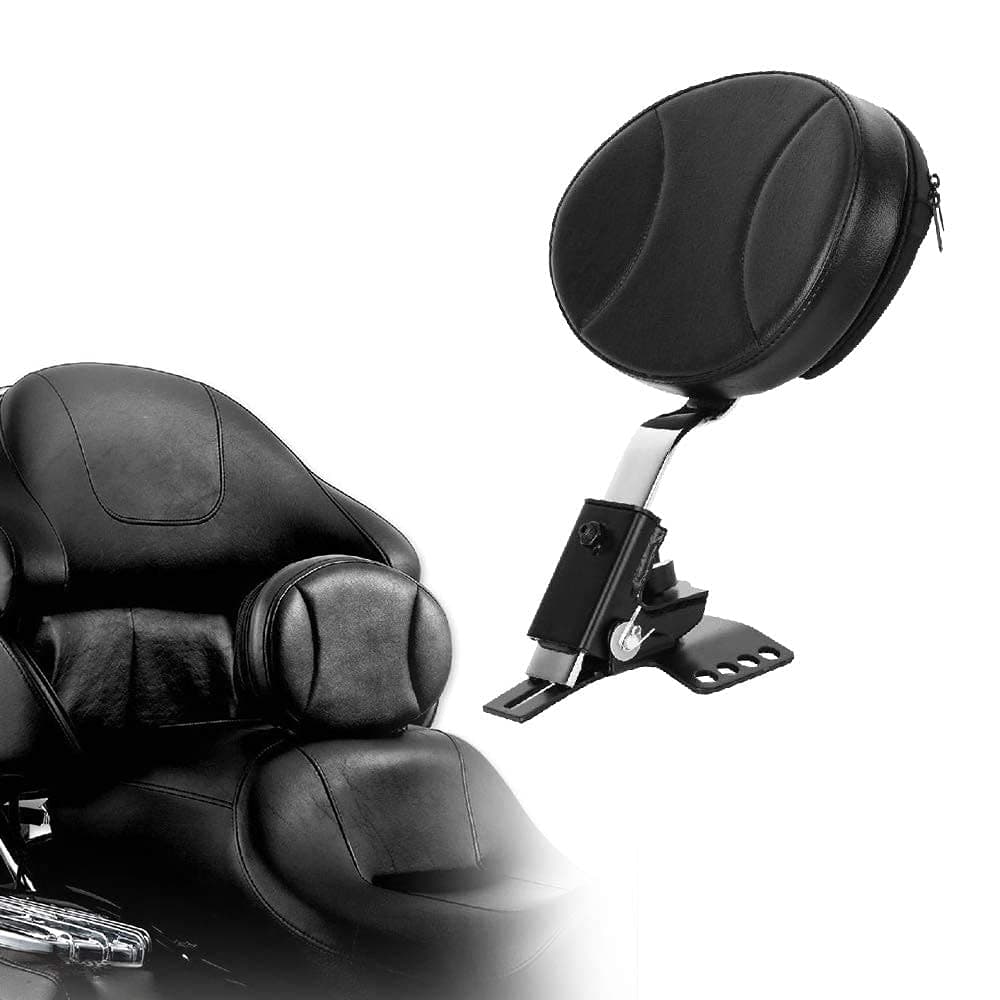 OXMART Driver Backrest Motorcycle Adjustable Sissy Bar Plug-in Rider Backrest Fit for Harley Davidson Touring Electra Glide Road Glide Street Iron 883