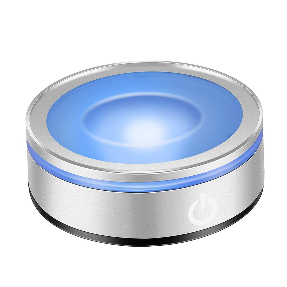 IFOLAINA LED Light Base Lighted Display Stand for Crystal Ball Glass Art Tumbler RGB Multicolor Lighting Round Pedestal USB Battery Operated - Sphere Stand