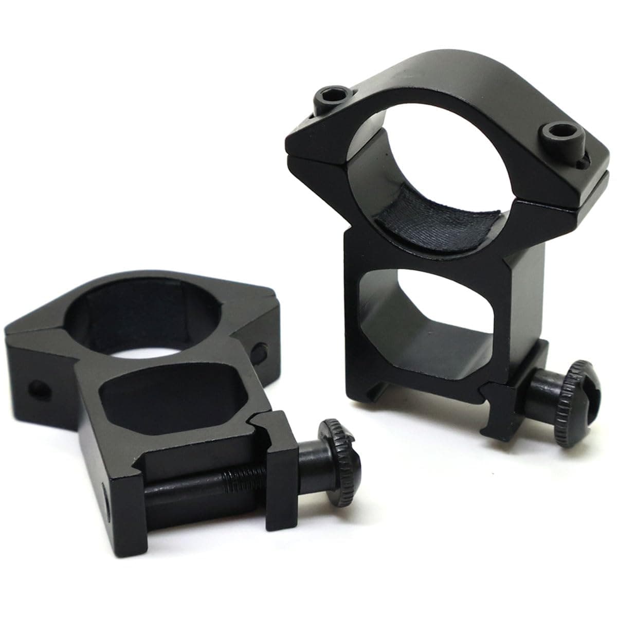 2 x High Profile Rifle Scope Mounts 25.4mm / 1" Rings for 20mm Weaver/Picatinny Rail Tall Optics Mount QD Quick Detach Airsoft