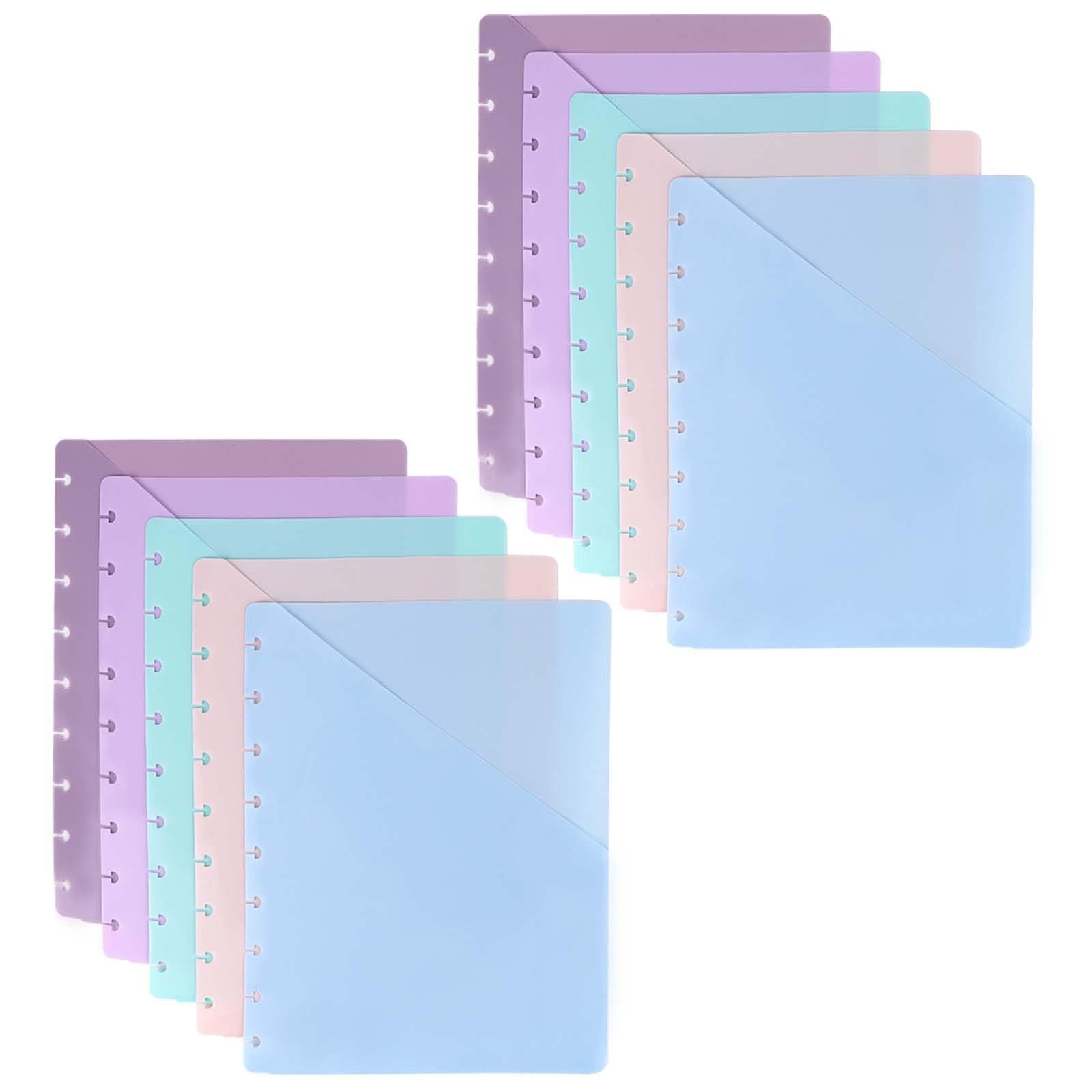 Discbound Dividers with Pockets 7x9.25'' Classic Size Discbound Notebook Divider 9 Disc Bound Planner Inserts Pocket 10pcs Plastic Index Dividers for Planner Folder Office