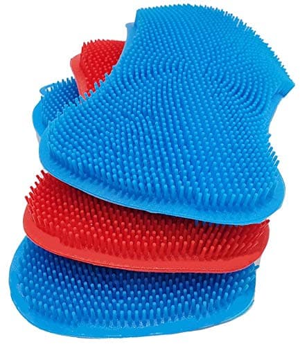 Double Sided Silicone Sponge Scrubber | Kitchen Sponge | Silicone Dish Sponge | Cleans Pans Pots Dishes Fruits Vegetables