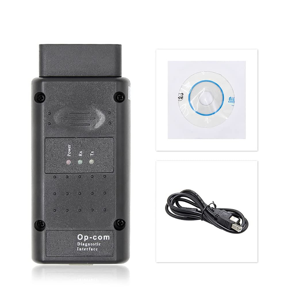 HaoYiShang Car OBD Self-Diagnostic Scanner Tool for OP Auto Detector OP-COM V1.99 OBD2 USB Interface (V1.99 Frimware)