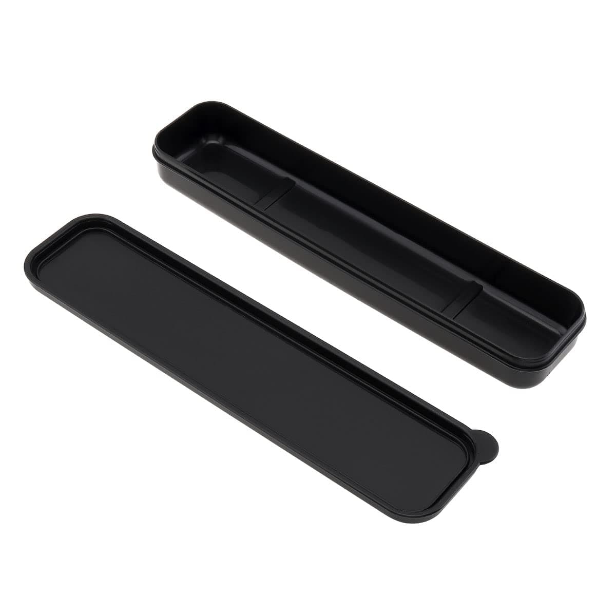 Portable Cutlery Box, Travel Tableware Storage Case, Simple Tableware Storage Box for Cutlery Set, 24.5 x 5.9 cm (Black)