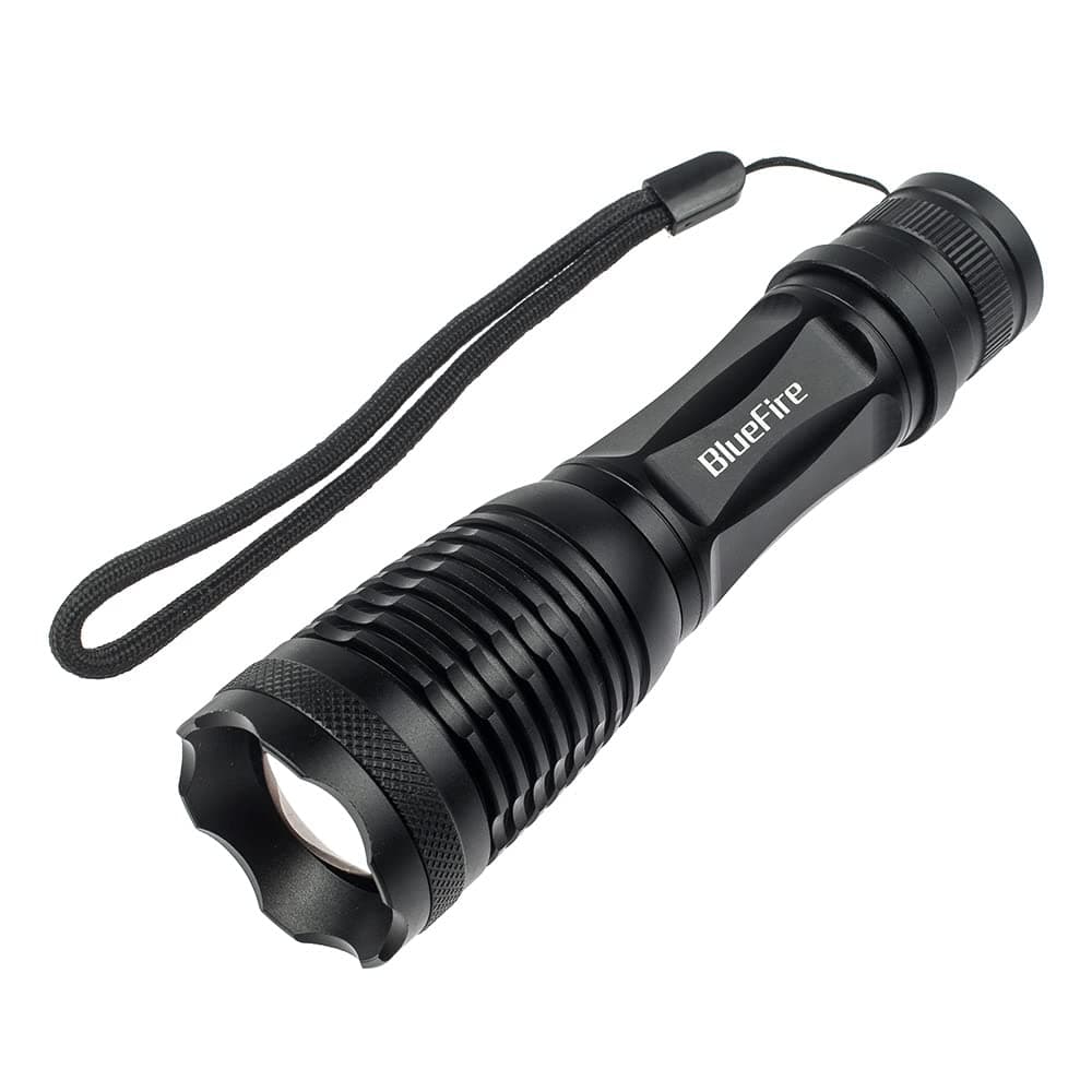 BlueFire 1200 Lumen Super Bright XM-L2 LED Handheld Flashlight with Adjustable Focus and 5 Light Modes, Outdoor LED Torch, Tactical Flashlight for Camping & Hiking