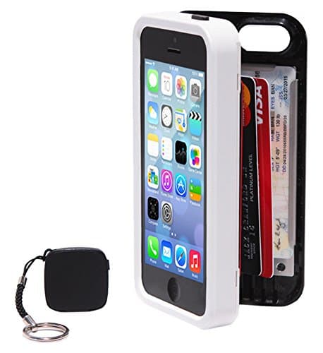 iPhone 5/5s/SE Case & Wallet - Card/ID Holder with Bluetooth Tracker White by New Wallet