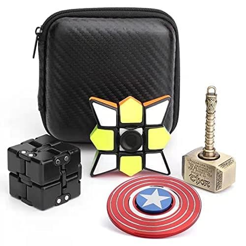 Cool Hammer Fidget Spinner Toy, Shield Finger Hand Spinner, Infinity Cube, 1X3X3 Flippy Cube Puzzle Mini Cool Figit Gadget Toys for Kids Adults Goodie Bag Filler Party Favors Gift Set Bulk Stuff