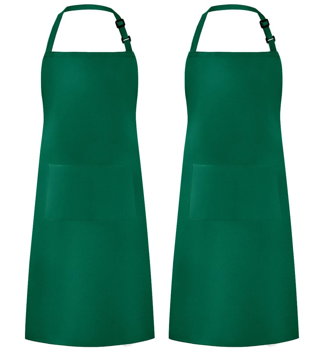 Syntus 2 Pack Adjustable Bib Apron Waterdrop Resistant with 2 Pockets Cooking Kitchen Aprons for Women Men Chef