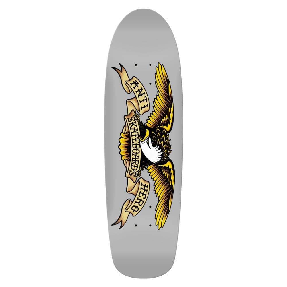 Anti-Hero Shaped Classic Eagle The Genius Skateboard Deck - Grey - 9.18"