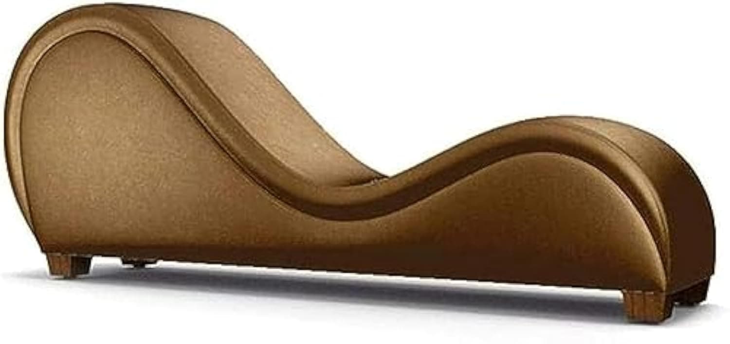 Comfortable & Luxury Pu Leather S-Shaped Sofa, Bonded Stretch Perfect Couch For Bedroom Color (Shiny Gold)