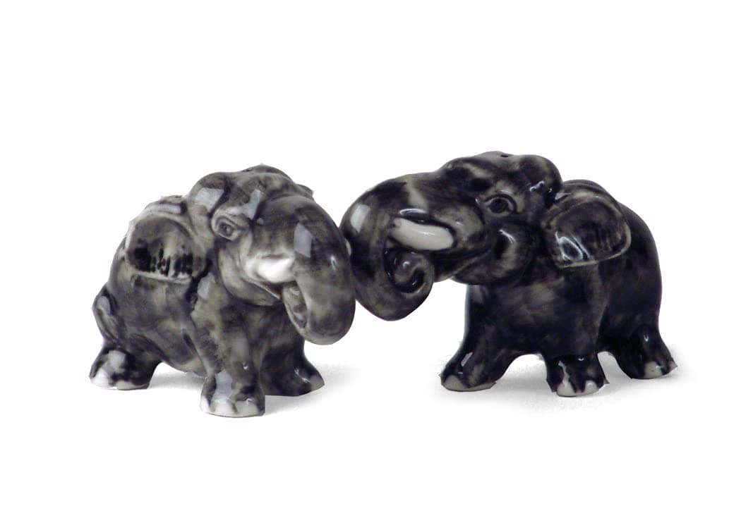 Elephant Mini Grey Handmade Cruet Set (5cm x 8cm)