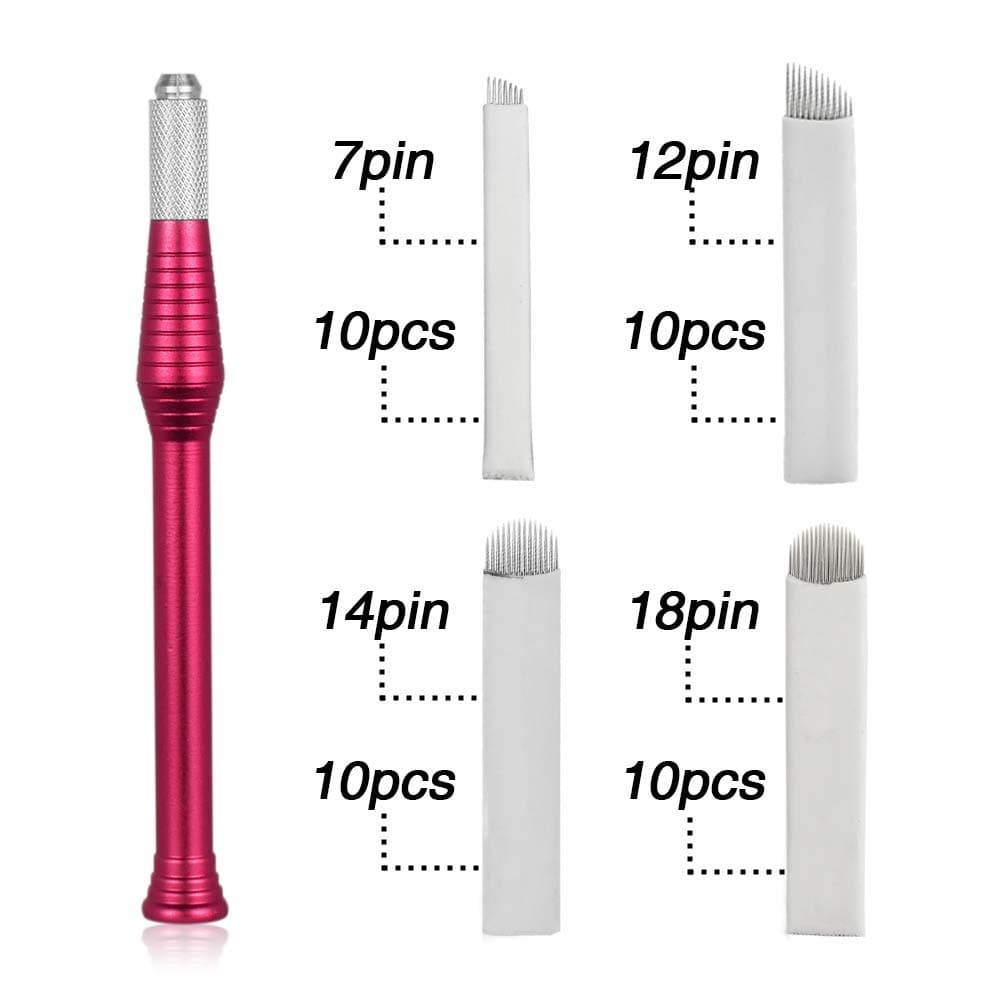 Microblading kit Atomus Eyebrow Micro Needling Pen Set with 40pcs Mixed Blades Eyebrow Tattoo Set for Eyebrow Tattoo Permanent Makeup