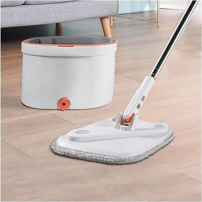 EVVIX Square Spin Mop M16, Mop Bucket with Wringer, Spin Mop and Bucket Set for Floor Cleaning