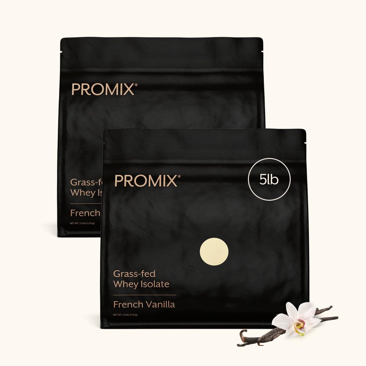 ProMix Nutrition Whey Protein Isolate Powder - Grass-Fed - ­Post Workout Fitness & Nutrition Shakes, Smoothies, Baking & Cooking Recipes - Gluten-Free & Keto-Friendly - Vanilla - 5 Pound (Pack of 2)