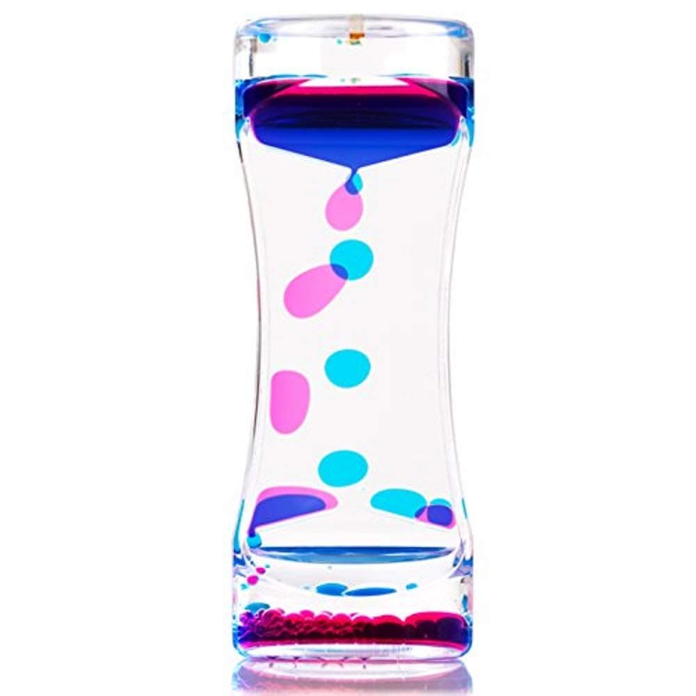 (Blue & Pink) - Water Motion Liquid Bubble Timer - Calming Sensory Fidget and Relaxation Desk Toy - Therapeutic Focus Game for Kids with ADHD, Autism and More - Blue and Pink - by Dash Sensations