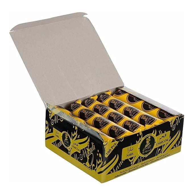 Magic Coal Pack of 10 Rolls Coconut Charcoal | Quick Light Charcoal for Sheesha 1 Box [ 100 Coals ]
