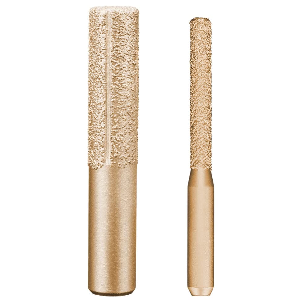 2Pcs 1/4'' + 1/2'' Straight Diamond Brazed Profile Wheel Router Bit Set for Marble Granite Stone Hells Tile Edge Profiling Cutting 6.35mm + 12.7mm Shank (1Pcs 1/4'' Shank +1Pcs 1/2'' Shank)