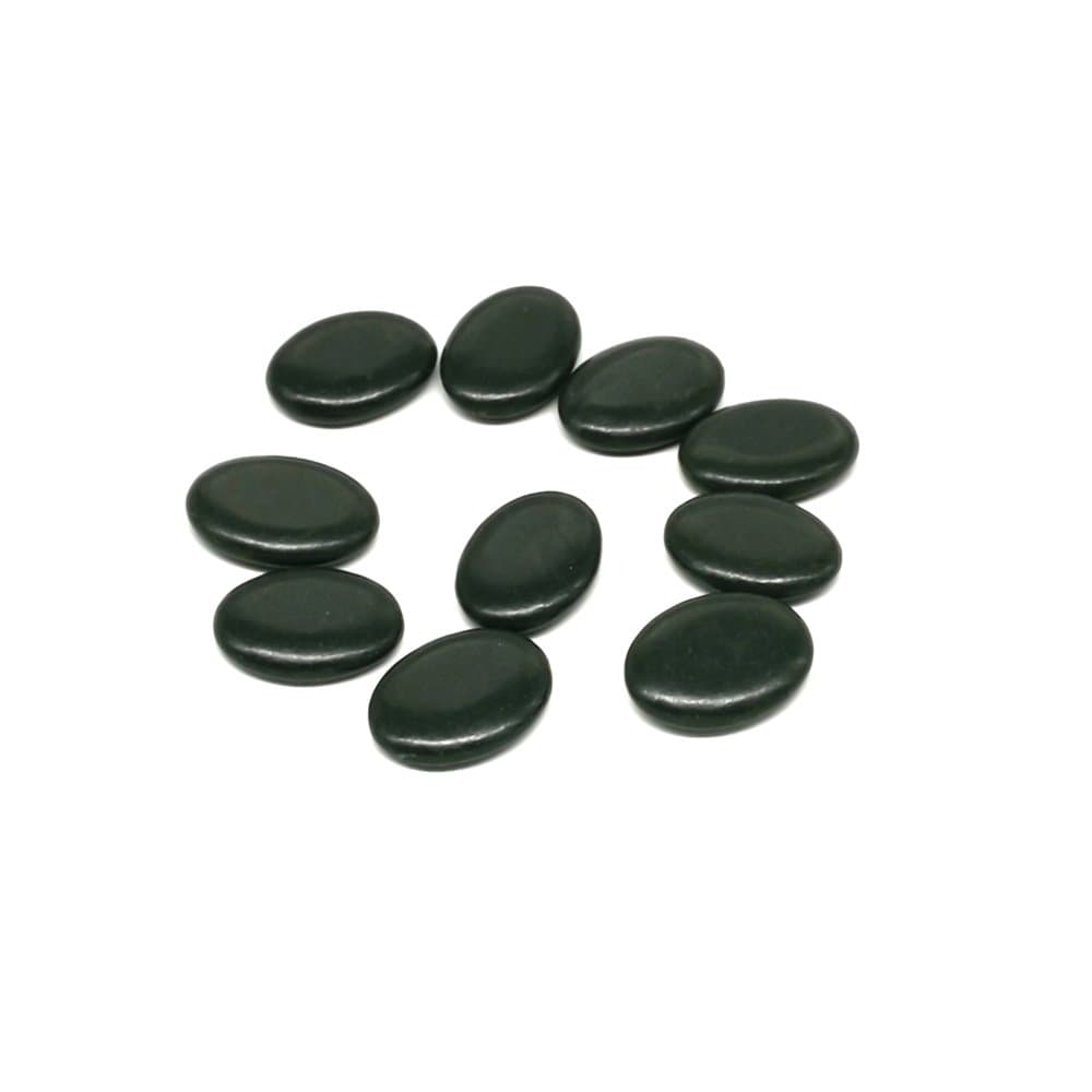 10Pcs Professional Small Massage Hot Stone Set Natural Lava Heated Stones Basalt Warmer Rock for Spa, Massage Therapy 1.18 x 1.57 x 0.31in(3x4x0.8cm) Black