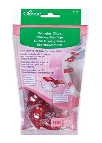 CLOVER 3159 Wonder Clips for Needlecraft, Red, 100 Per Package