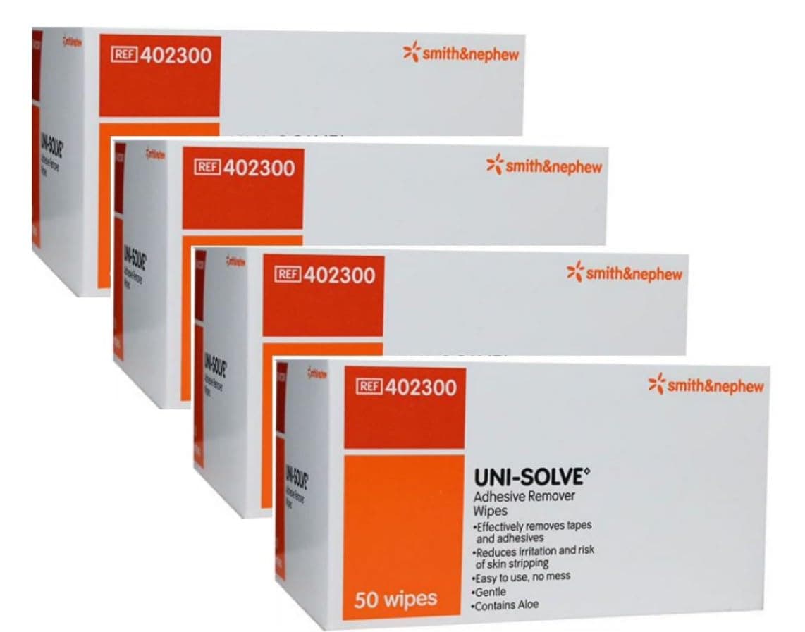 UNI-SOLVE ADHESIVE REMOV WIPES 50 count 4pack