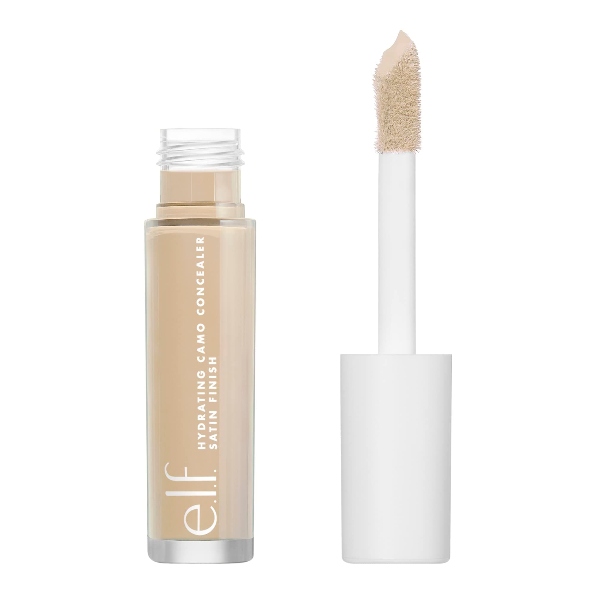 e.l.f. Hydrating Camo Concealer Lightweight Full Coverage Long Lasting Conceals Corrects Covers Hydrates Highlights Satin Finish 25 Shades AllDay Wear 0.20 Fl Oz, Light Beige, 1 count
