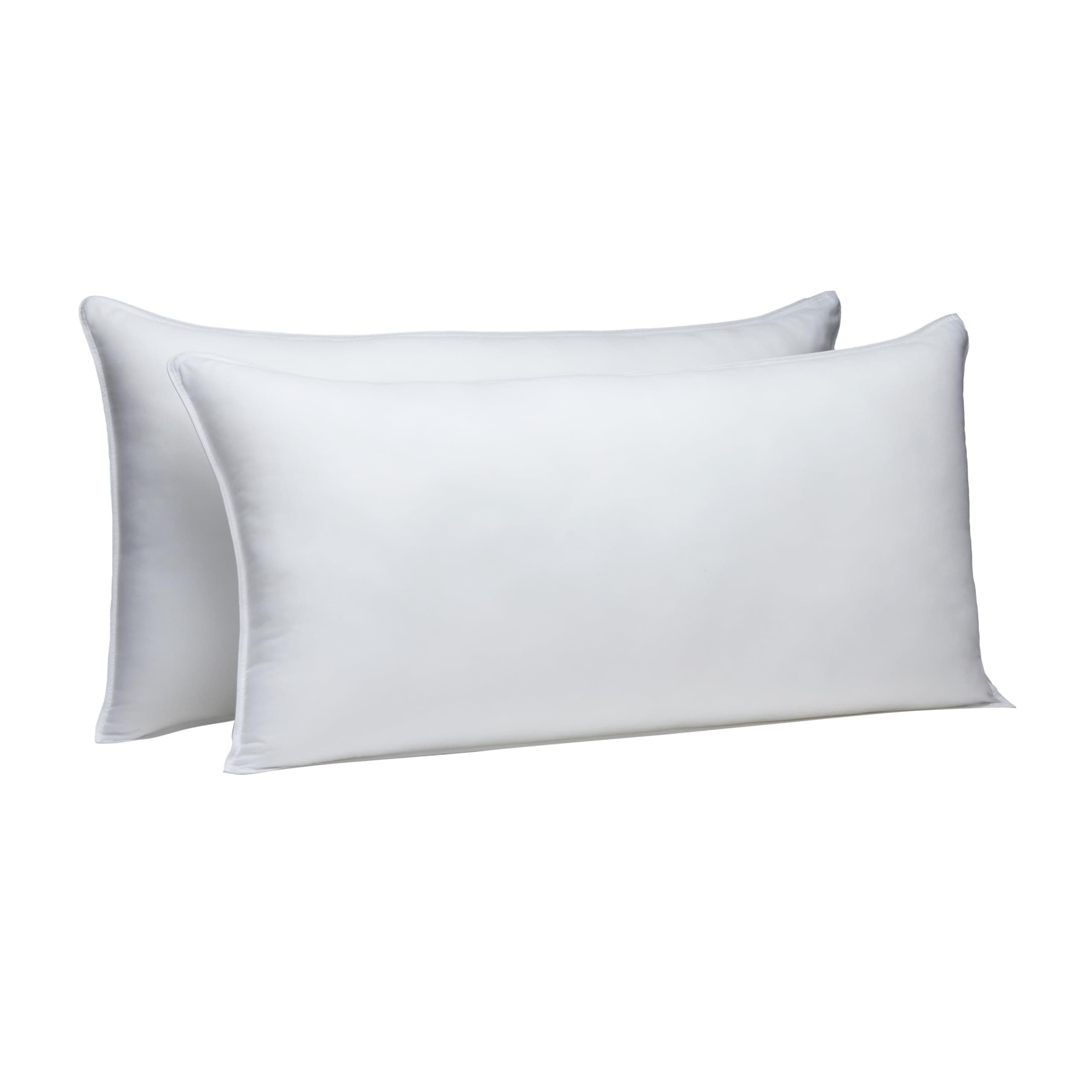 Amazon Basics Down-Alternative Pillows for Stomach and Back Sleepers, Soft Density, Machine Washable, 20 x 36 inches, White, 2-Pack