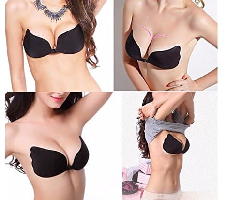 Cup:A,Magic Self Adhesive Stick On Wing Push Up Bra Strapless Backless Invisible by GokuStore