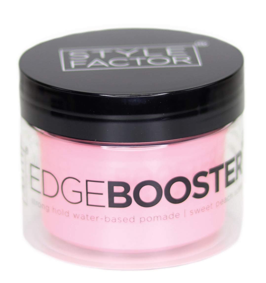 Edge Booster Style Factor Strong Hold Water Base Pomade- Excellent for Taming & Braiding Hair (Sweet Peach, 100ml)